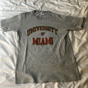 Vintage Thrifted Grey University of Miami Soffe Shirt Size: Medium